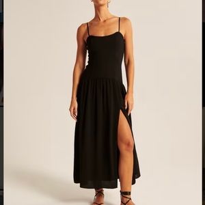 A&F Mixed Fabric Drop-Waist Maxi Dress NWT